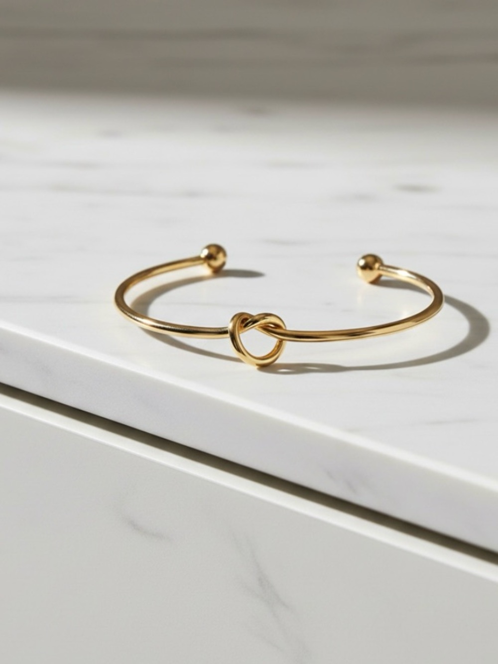 Source Unknown Gold Knot Open Bangle Bracelet
